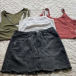 Wild Fable Gray Denim Skirt